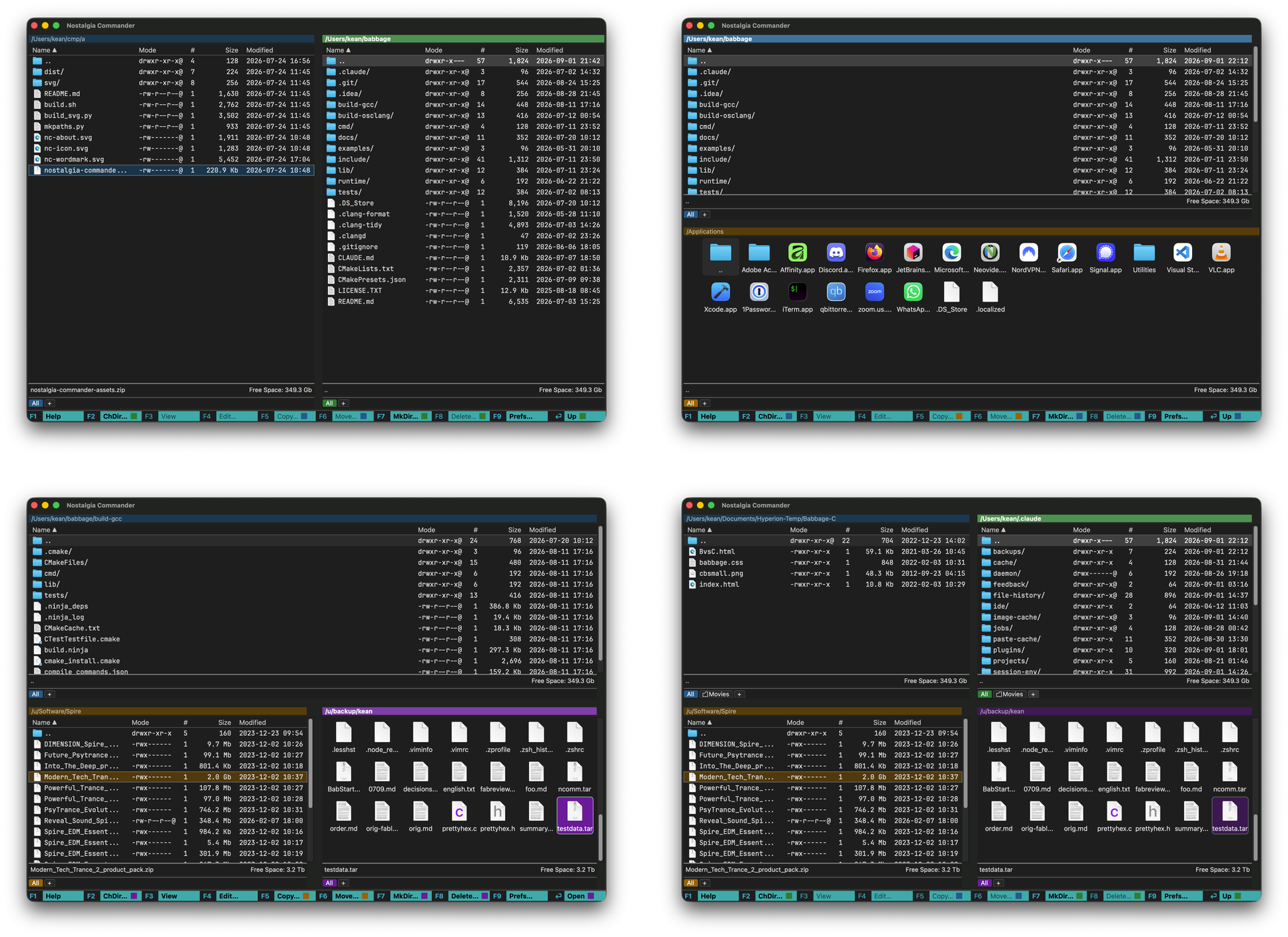 Two, three and four panel layouts